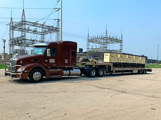 Stepdeck truck loaded with cargo